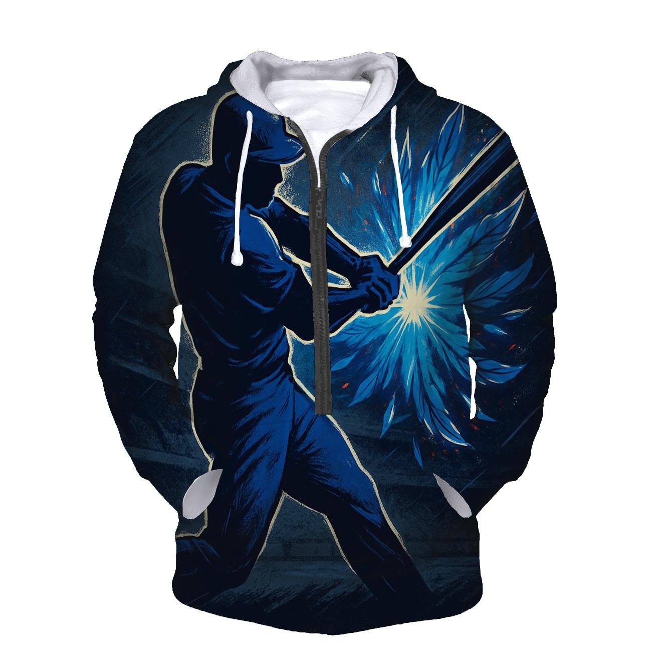 Blue Jays Shadow Swing With Feather Sparks embroidered hoodies