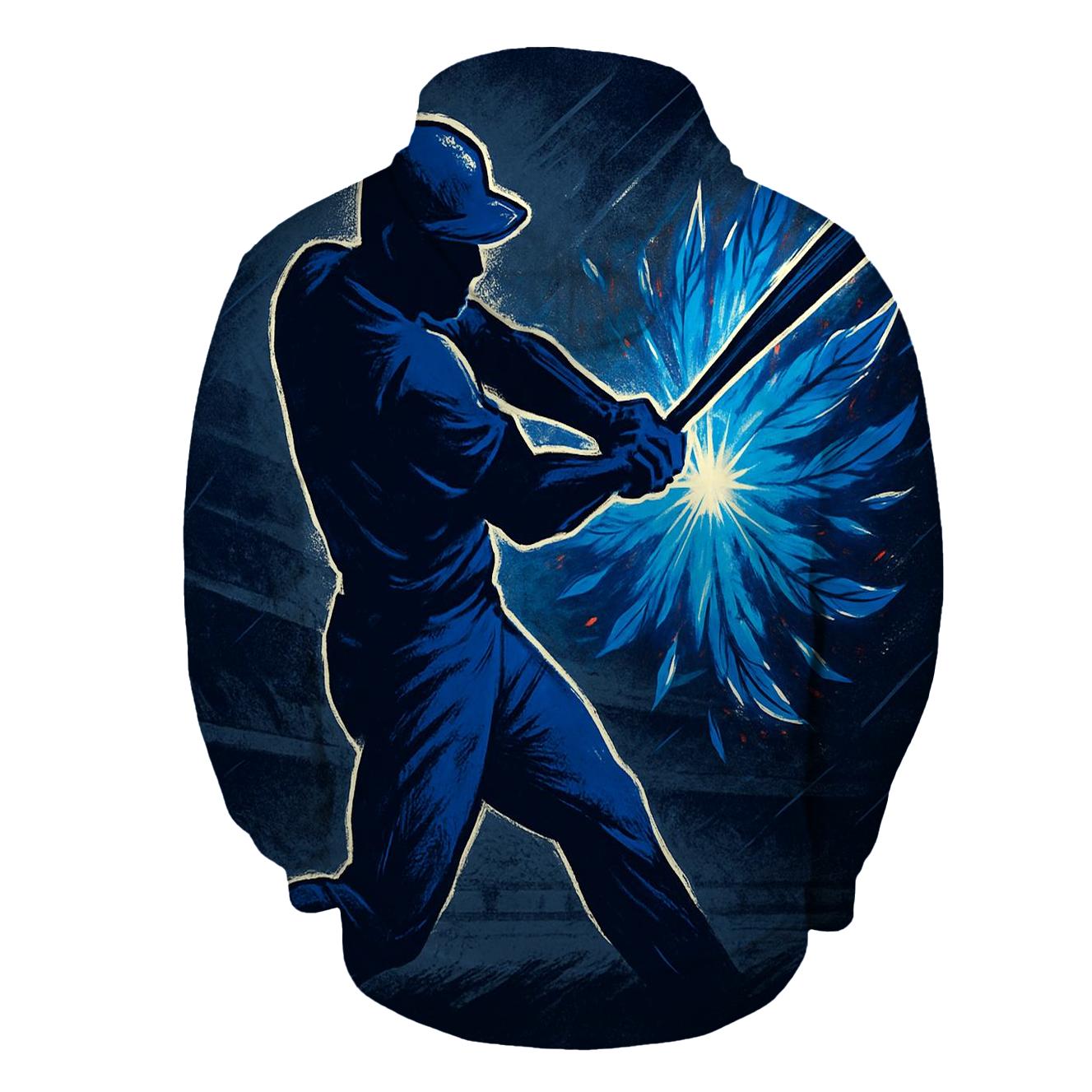 Blue Jays Shadow Swing With Feather Sparks embroidered hoodies