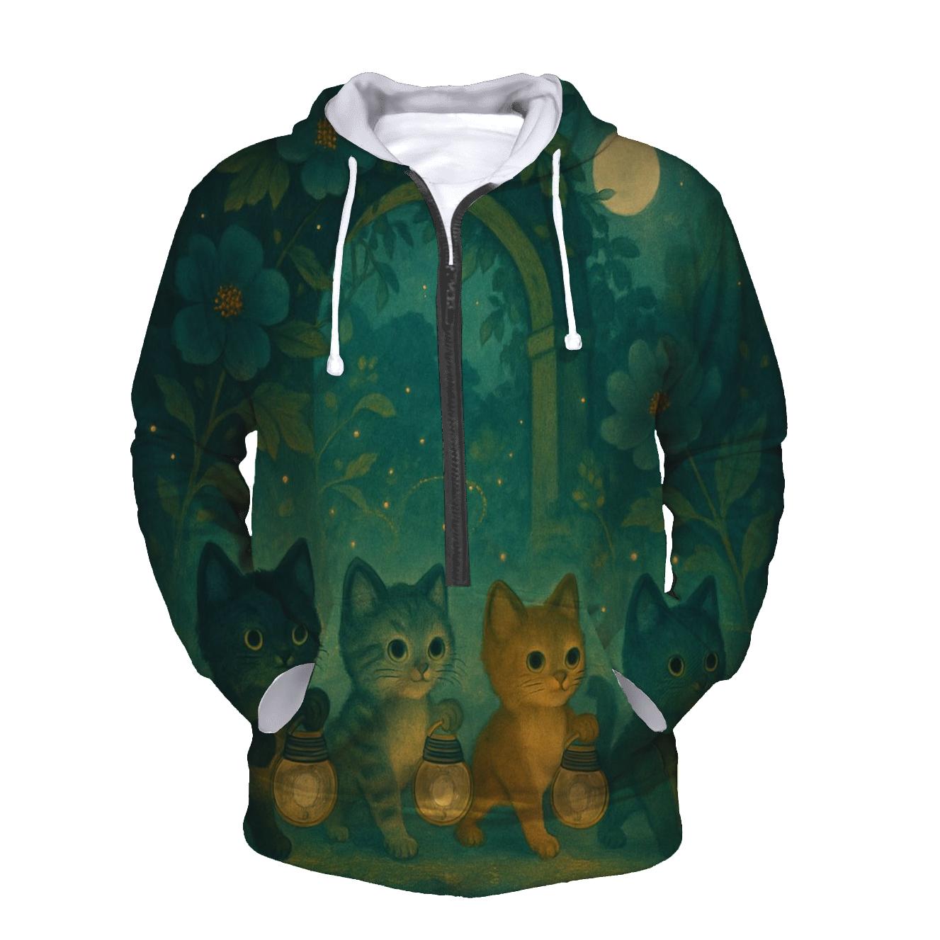 Garden Gate Firefly Parade Cats heavyweight hoodies