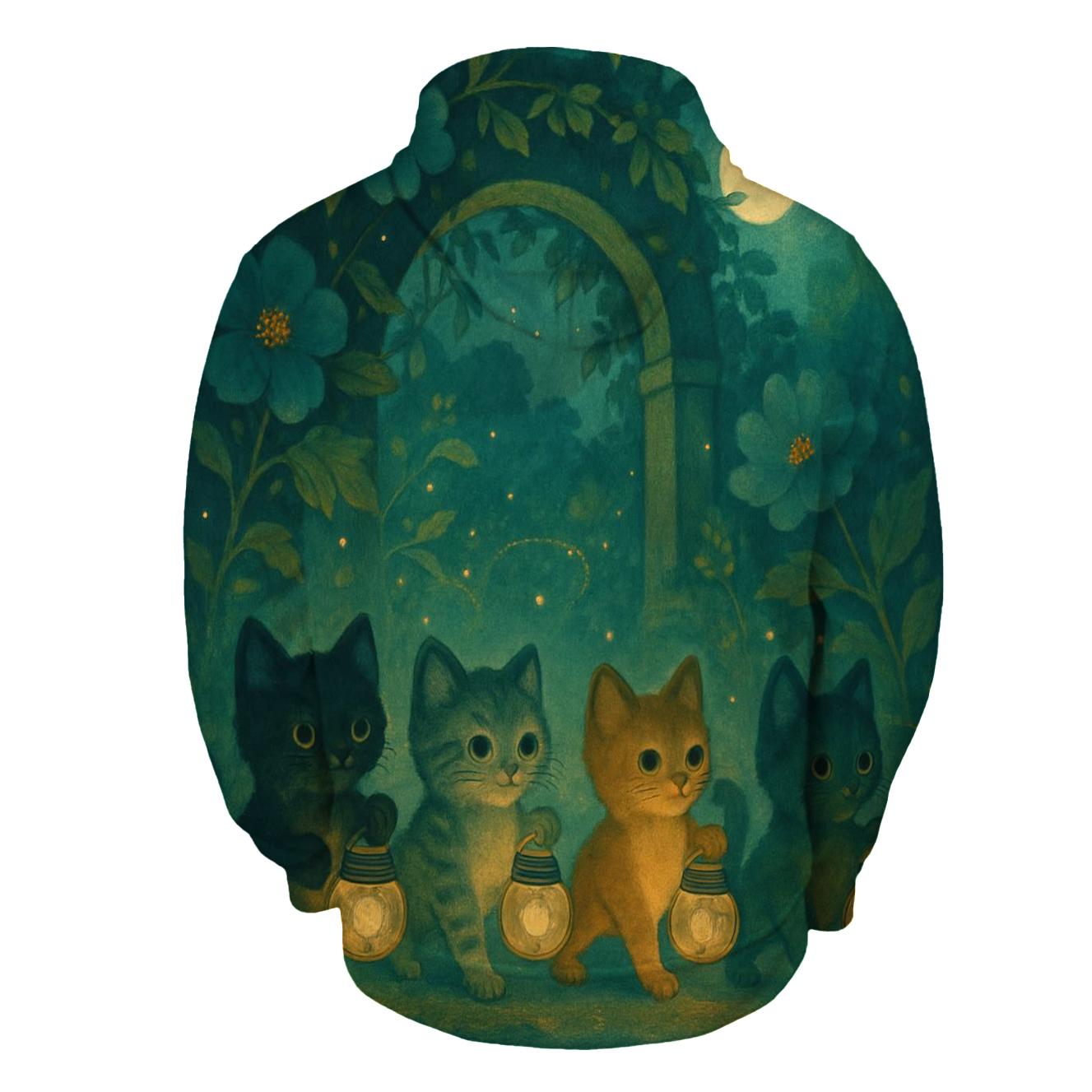 Garden Gate Firefly Parade Cats heavyweight hoodies