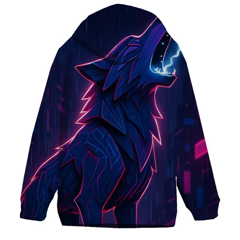 Neon Rain Circuit Howl heavyweight hoodies