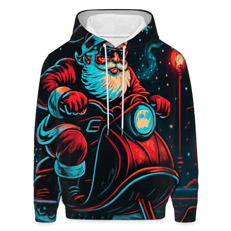 Neon Midnight Santa Street Rider pullover hoodies