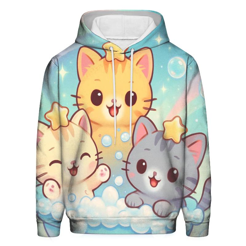 Aurora Bubble Bath Kittens designer hoodies