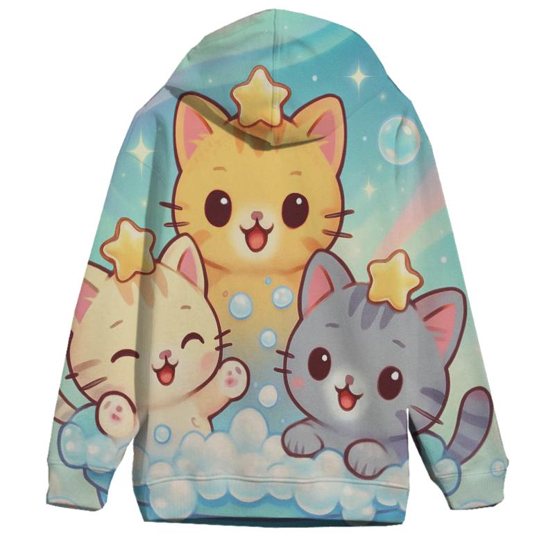 Aurora Bubble Bath Kittens designer hoodies