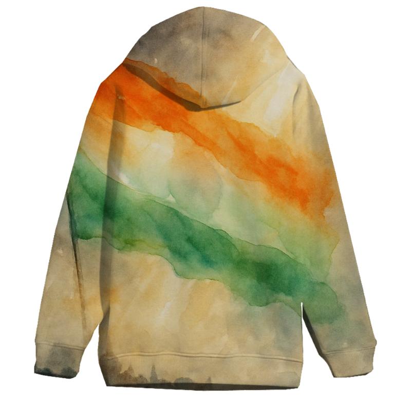 Saffron Storm Flag Of India hoodies fashion