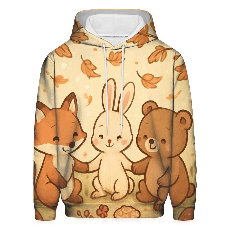 Woodland Friends Gratitude Circle printed hoodies