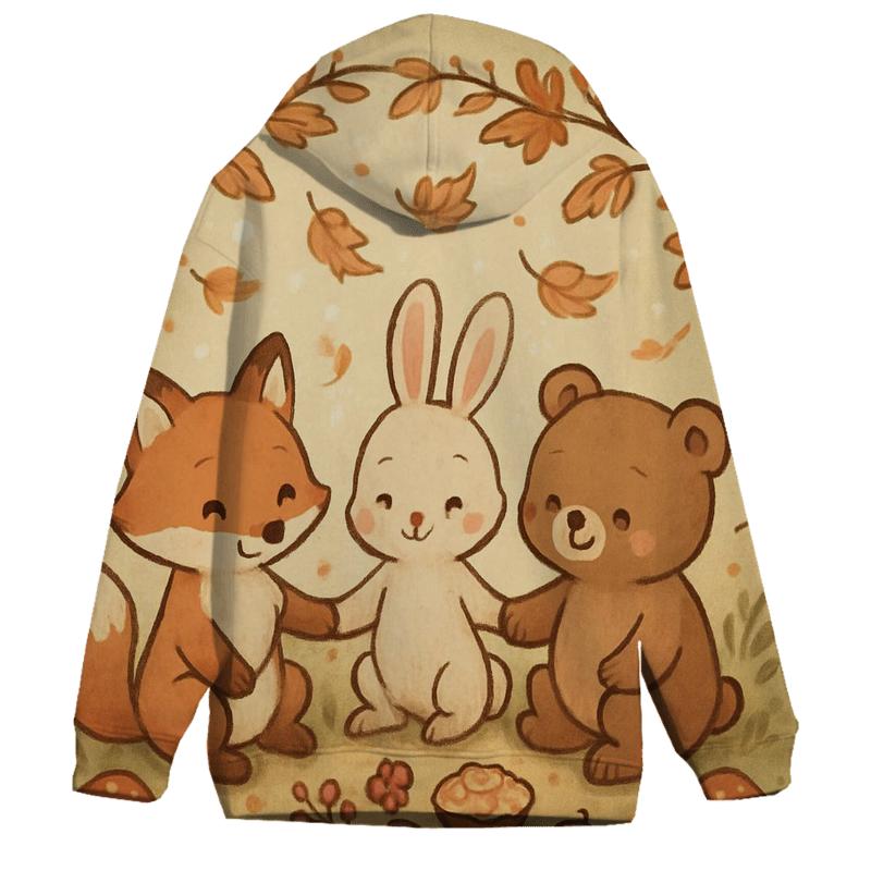 Woodland Friends Gratitude Circle printed hoodies