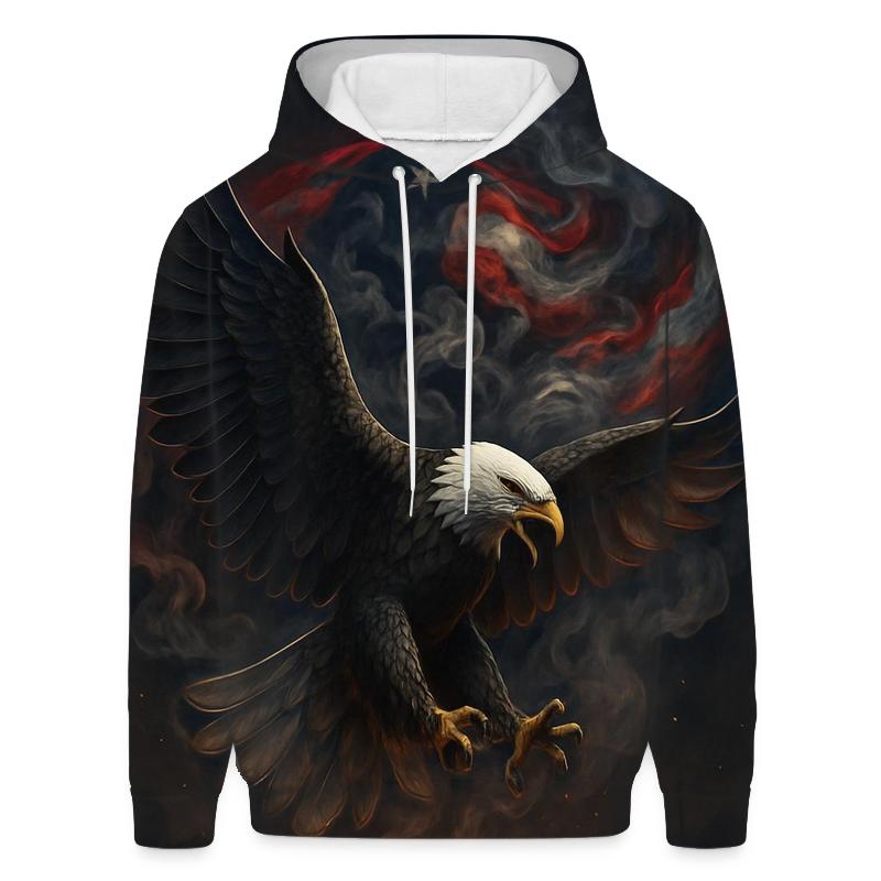 Eagle Over Emberlit Stars And Stripes pullover hoodies