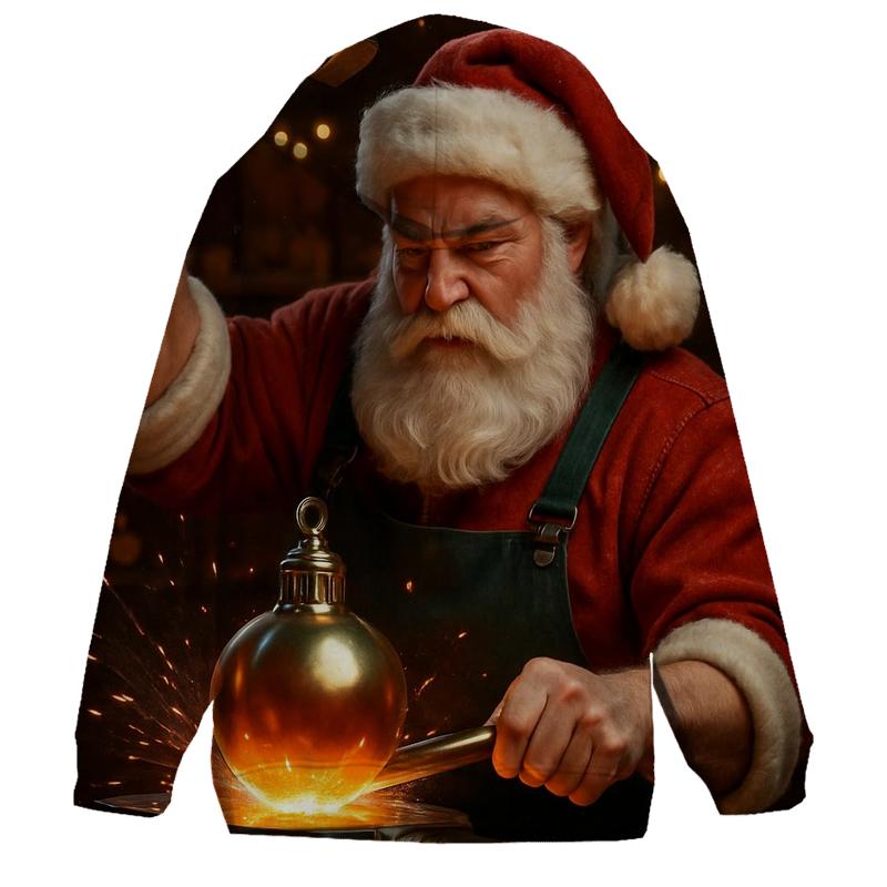 North Pole Workshop Gearsmith Santa zip-up hoodies