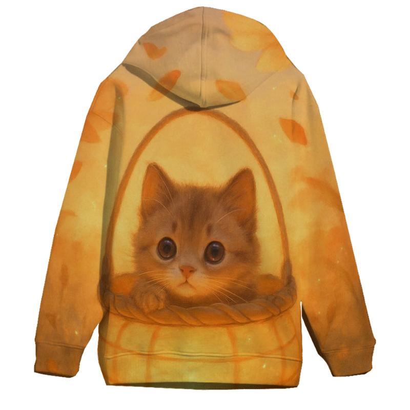 Sunrise Lantern Basket Kitten zip-up hoodies