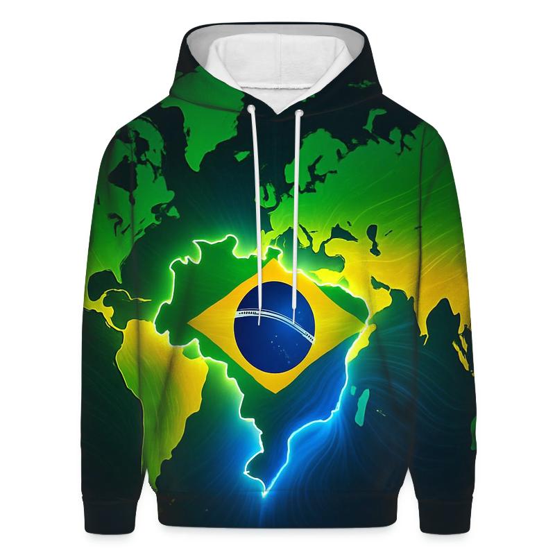 Map Gradient Flag Of Brazil hoodie trends