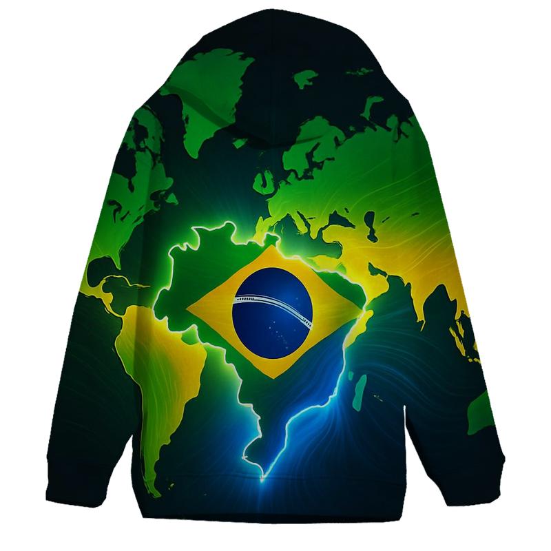 Map Gradient Flag Of Brazil hoodie trends