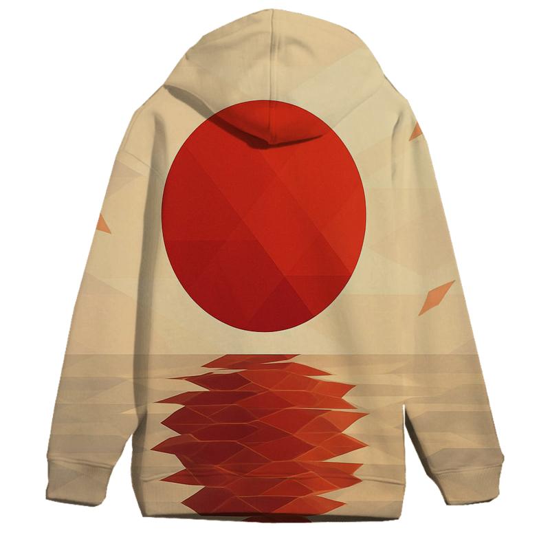 Sakura Reflection Flag Of Japan embroidered hoodies