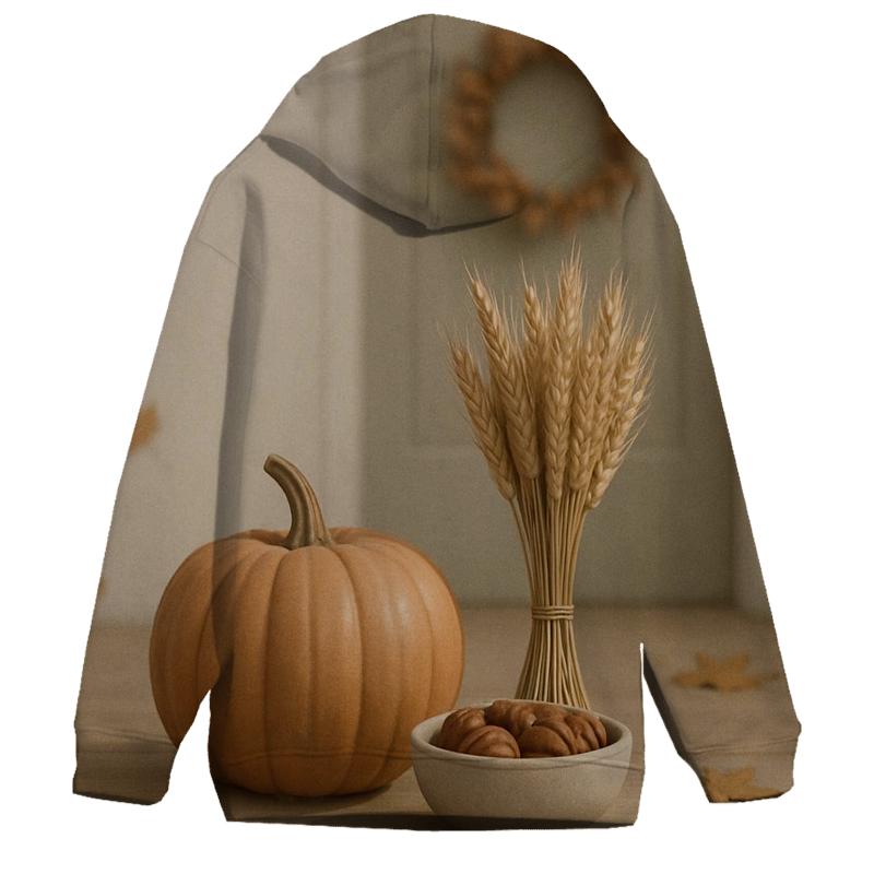 Autumn Porch Gratitude Still Life printed hoodies