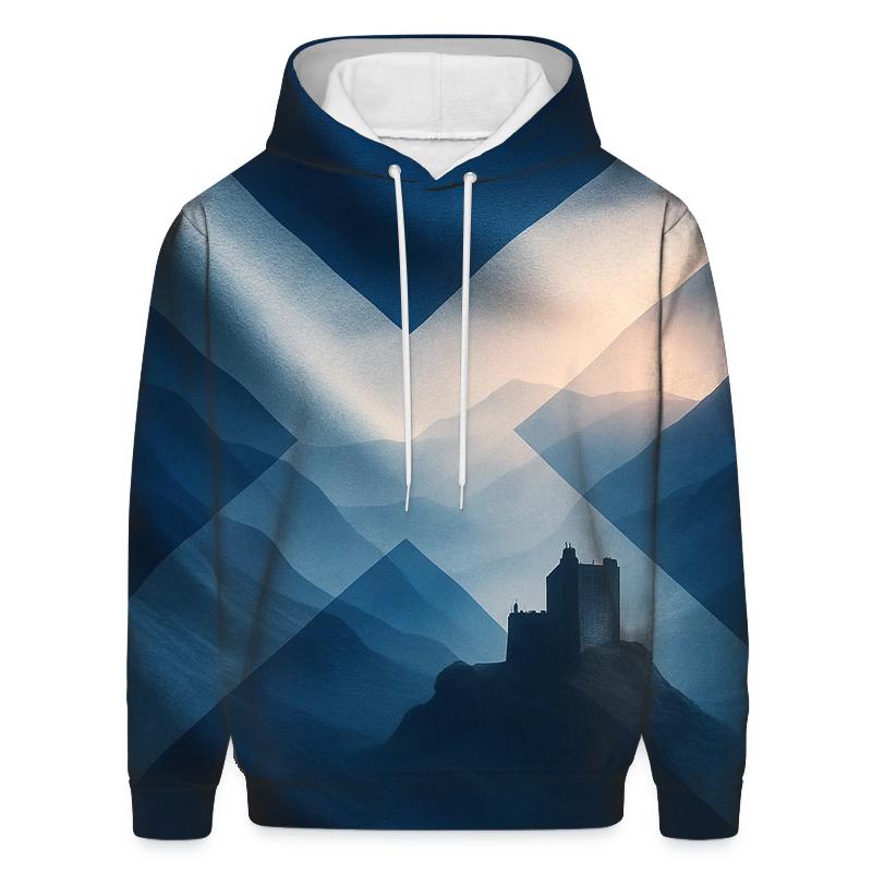 Highland Double Exposure Flag Of Scotland premium hoodies