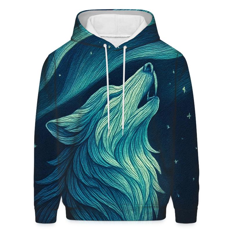 Aurora Thread Spirit Wolf printed hoodies
