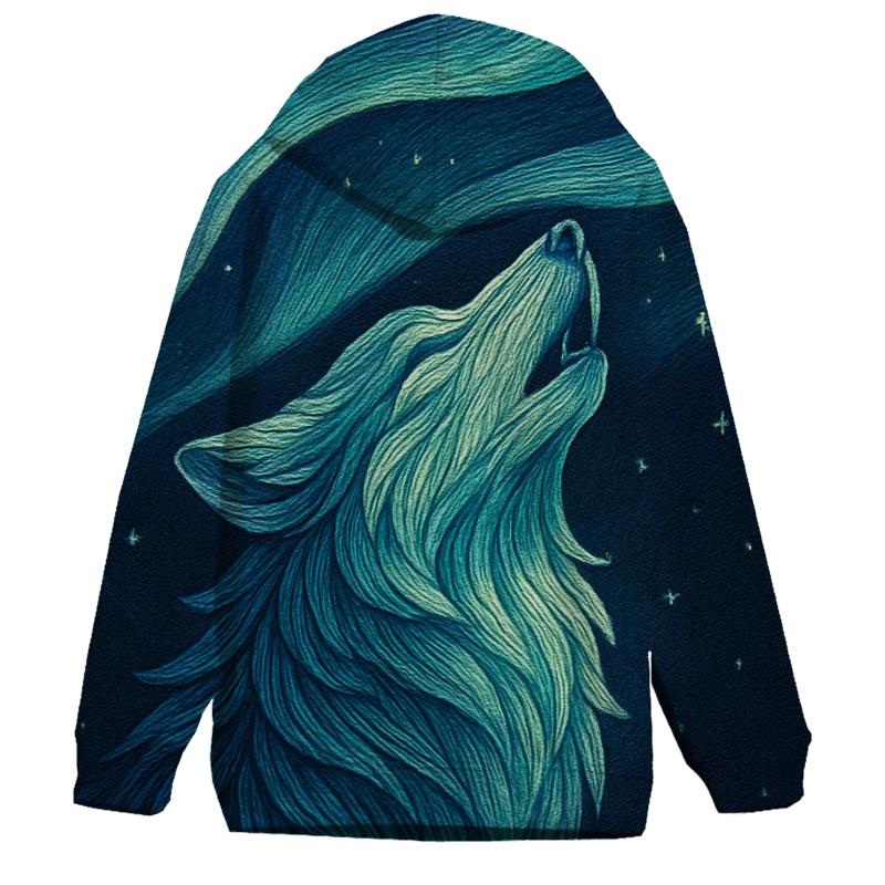Aurora Thread Spirit Wolf printed hoodies