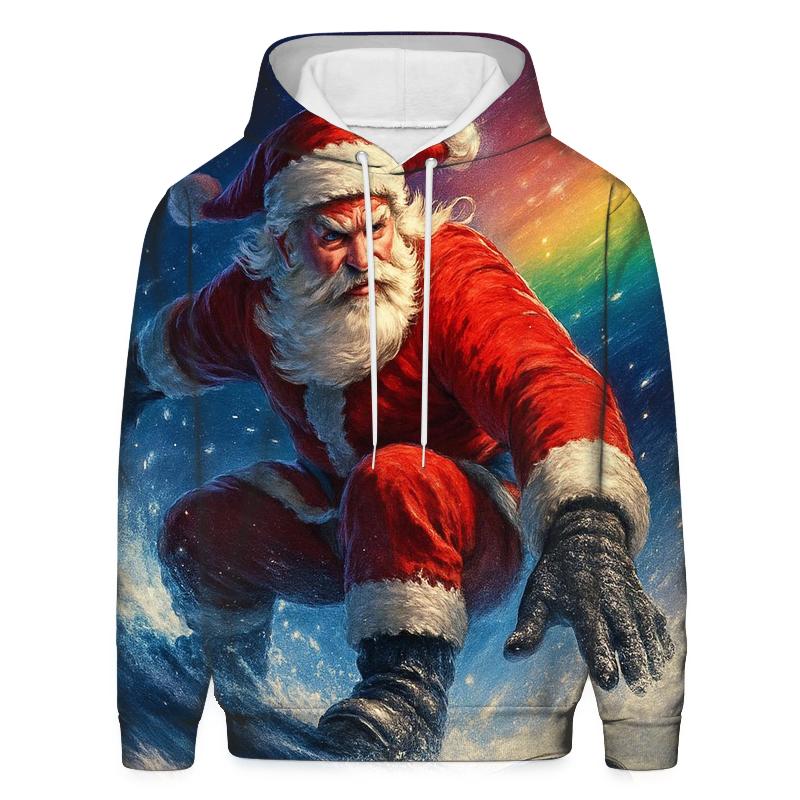 Santa Snowboard Comet Run pullover hoodies