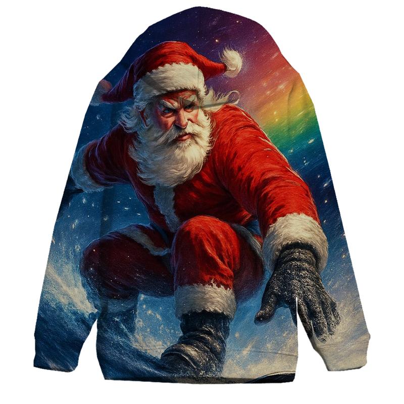 Santa Snowboard Comet Run pullover hoodies