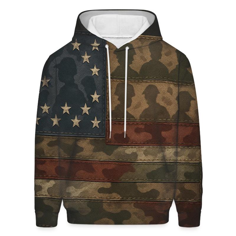 Camouflage Flag Mosaic Of Service printed hoodies