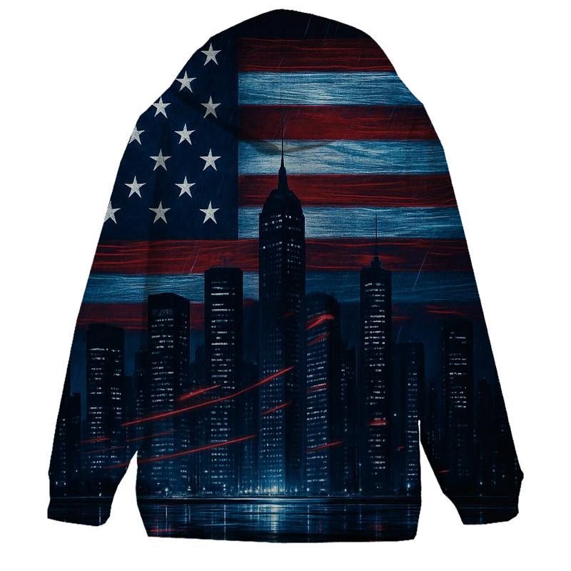 Midnight Skyline Flag Fusion hoodie designs