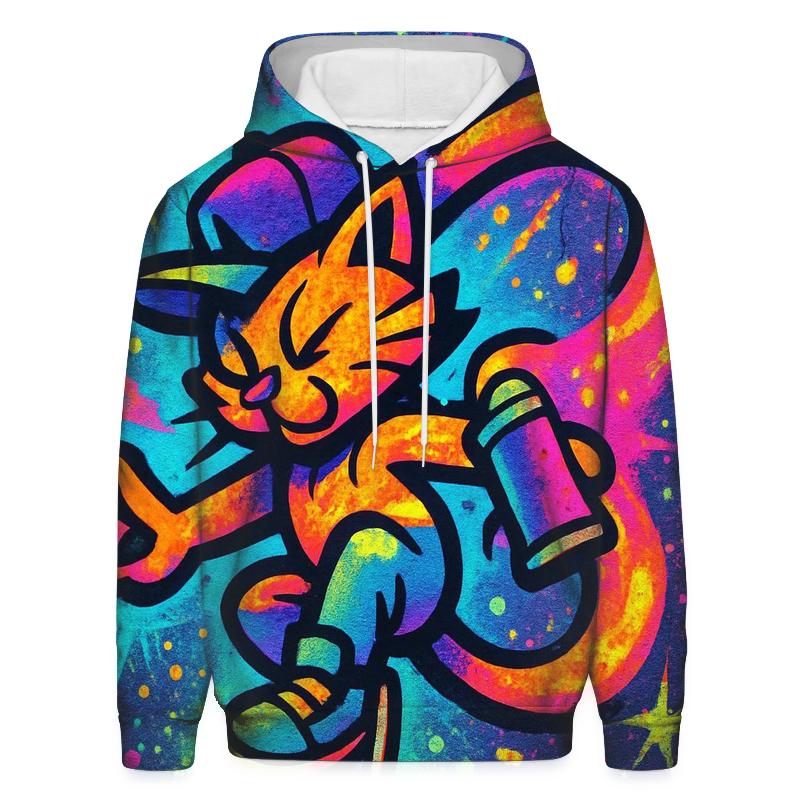 Graffiti Meteor Breakdancer Cat printed hoodies