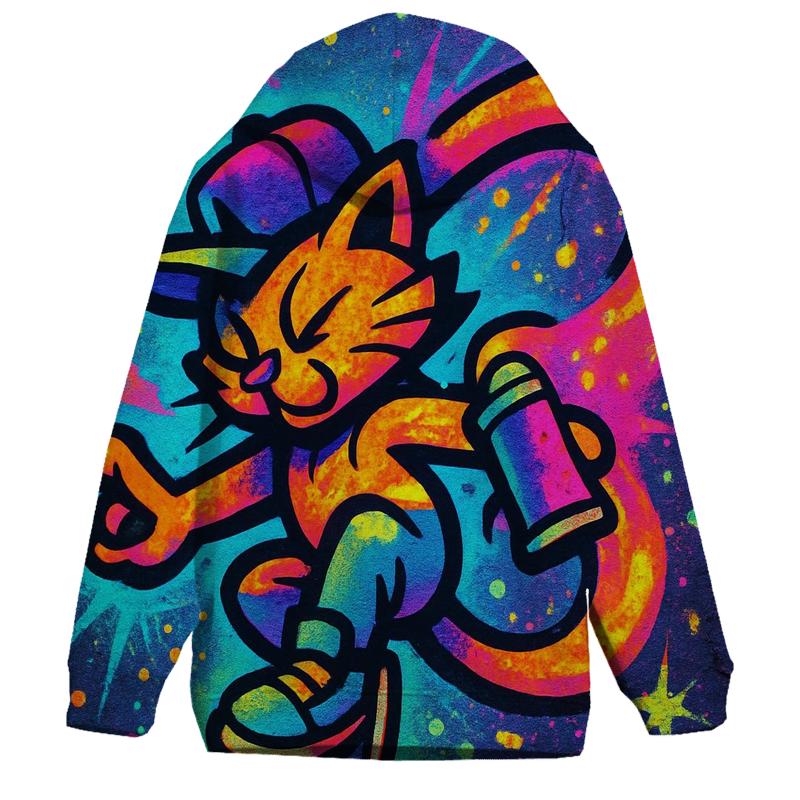 Graffiti Meteor Breakdancer Cat printed hoodies