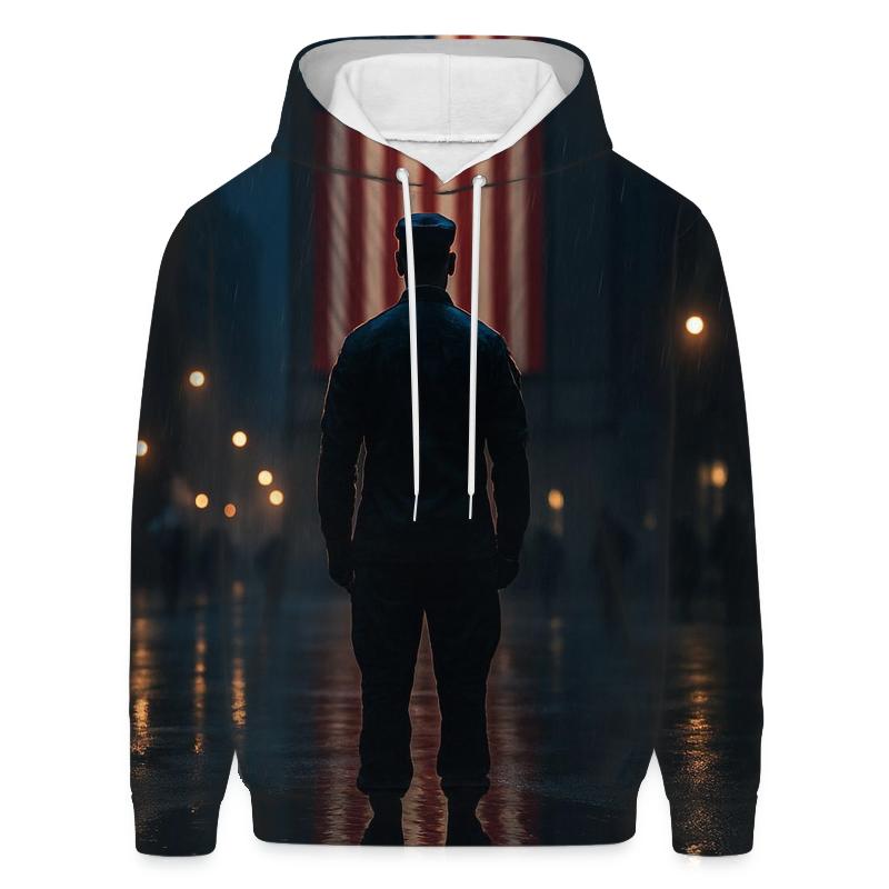 Rain Soaked City Tribute Flag Reflection premium hoodies