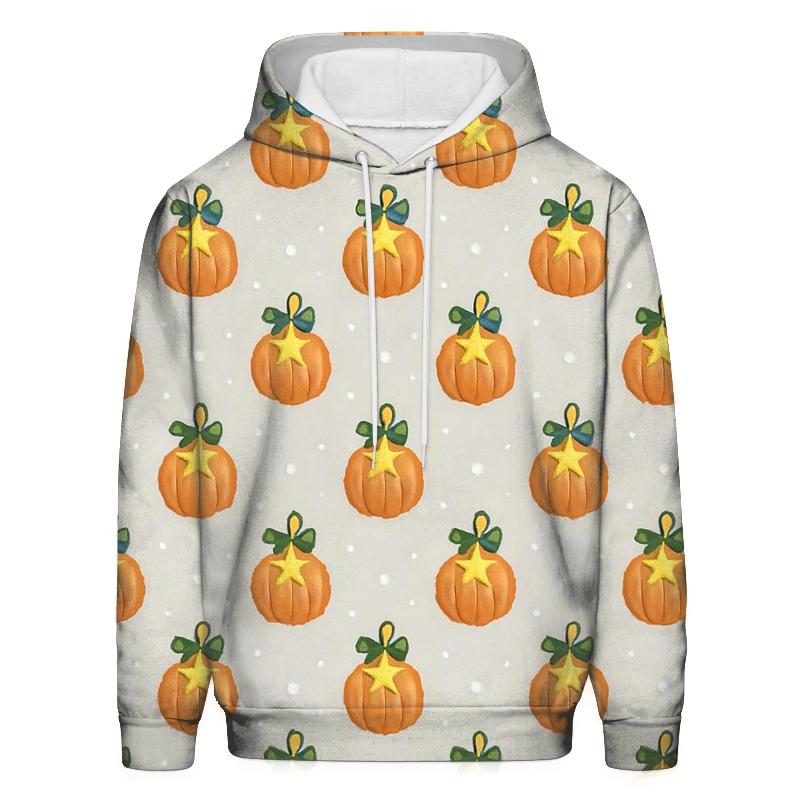 Star Ornament Pumpkin Polka Grid On Light Gray Background hoodie trends