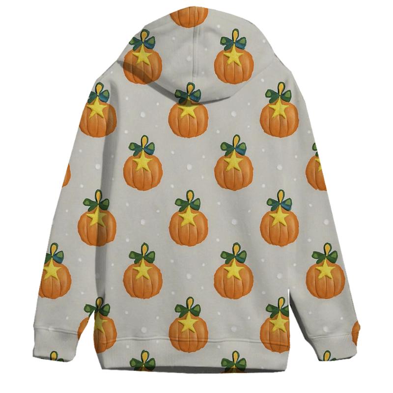 Star Ornament Pumpkin Polka Grid On Light Gray Background hoodie trends
