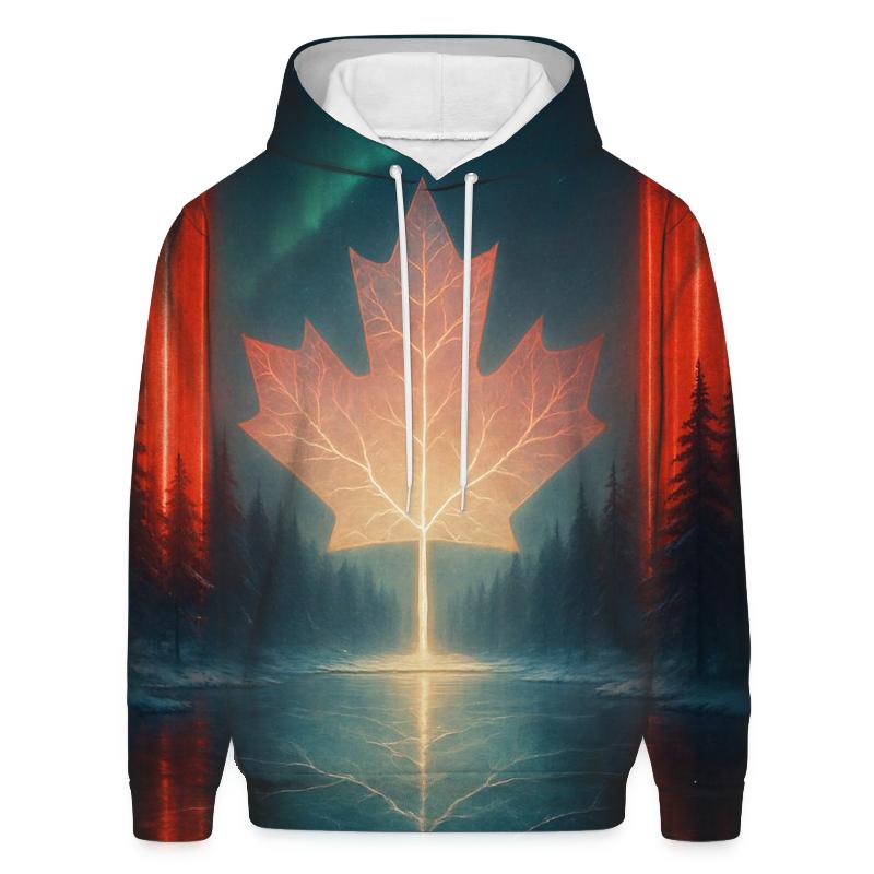 Northern Lights Flag Of Canada zip-up hoodies