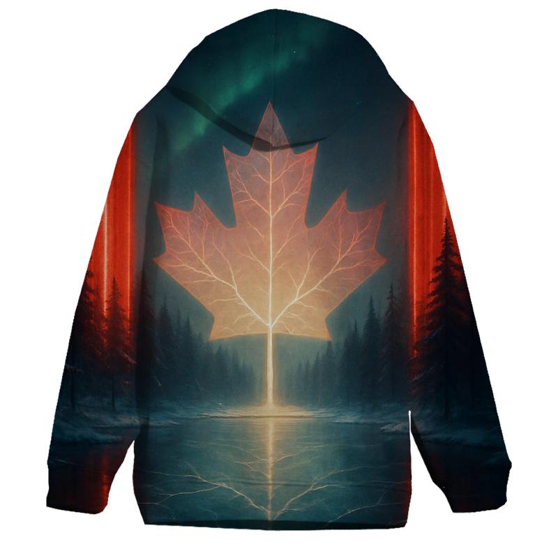 Northern Lights Flag Of Canada zip-up hoodies