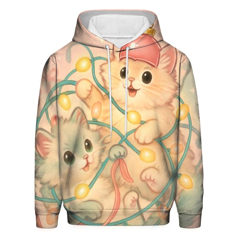 Christmas Cats Tangled In Twinkle Lights custom hoodies