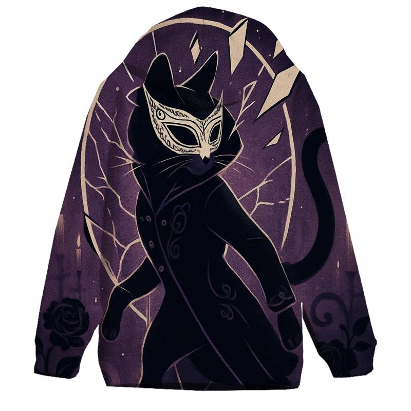 Haunted Mirror Masquerade Cat lightweight hoodies