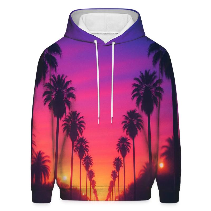 Palm Shadow Sway Dusk Boulevard graphic hoodies