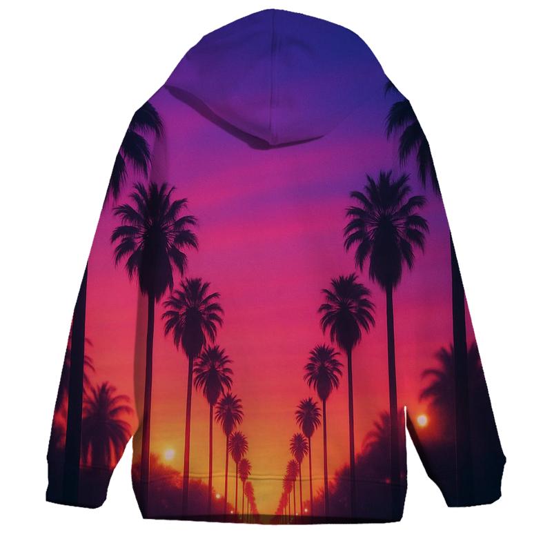 Palm Shadow Sway Dusk Boulevard graphic hoodies