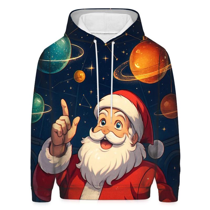 Ornament Planetarium Santa Stargazer graphic hoodies