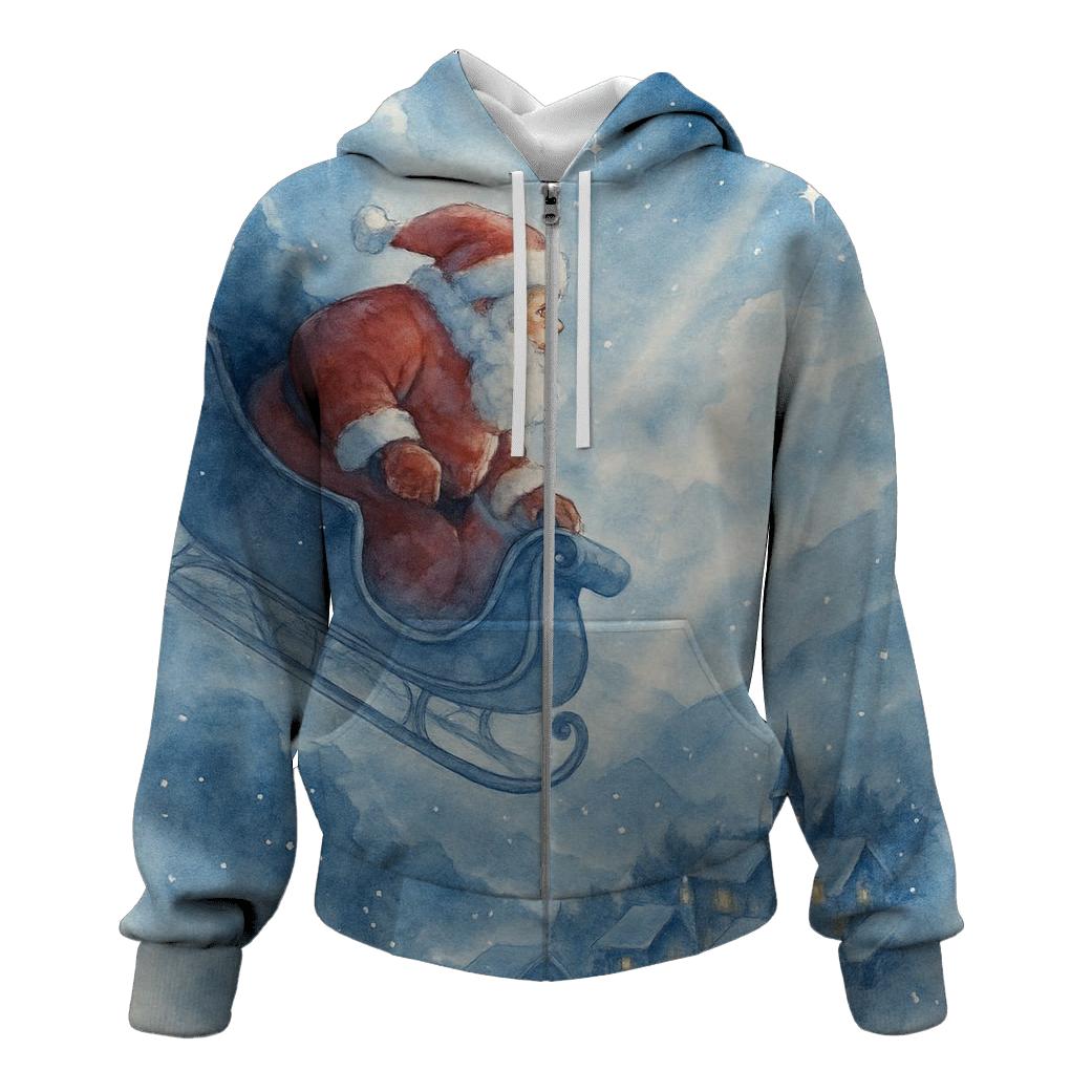 Frosted Moonlight Sleigh Descent hoodies fashion
