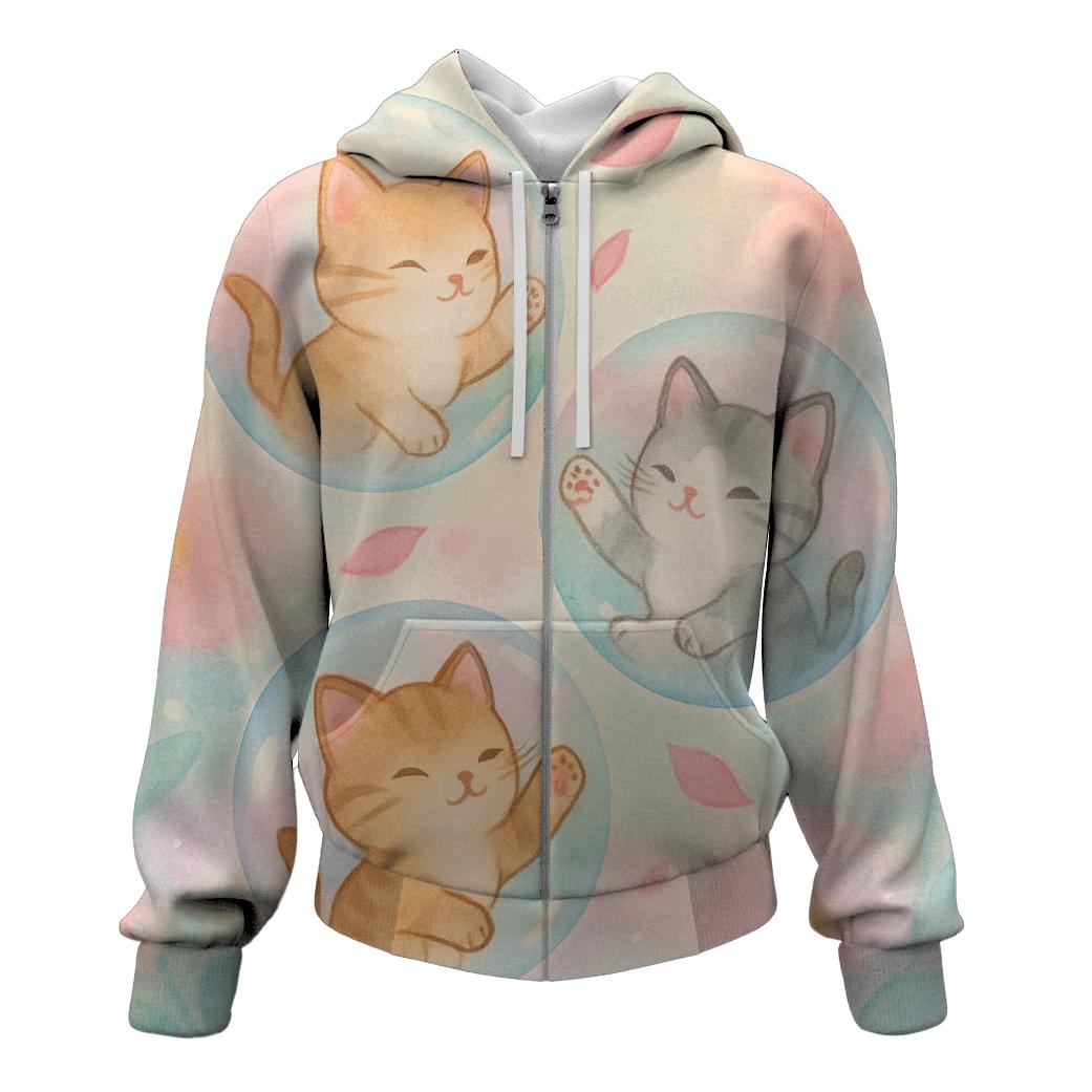 Garden Of Floating Kittens lightweight hoodies