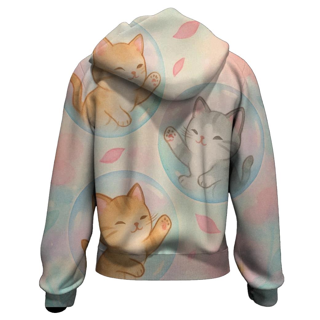 Garden Of Floating Kittens lightweight hoodies