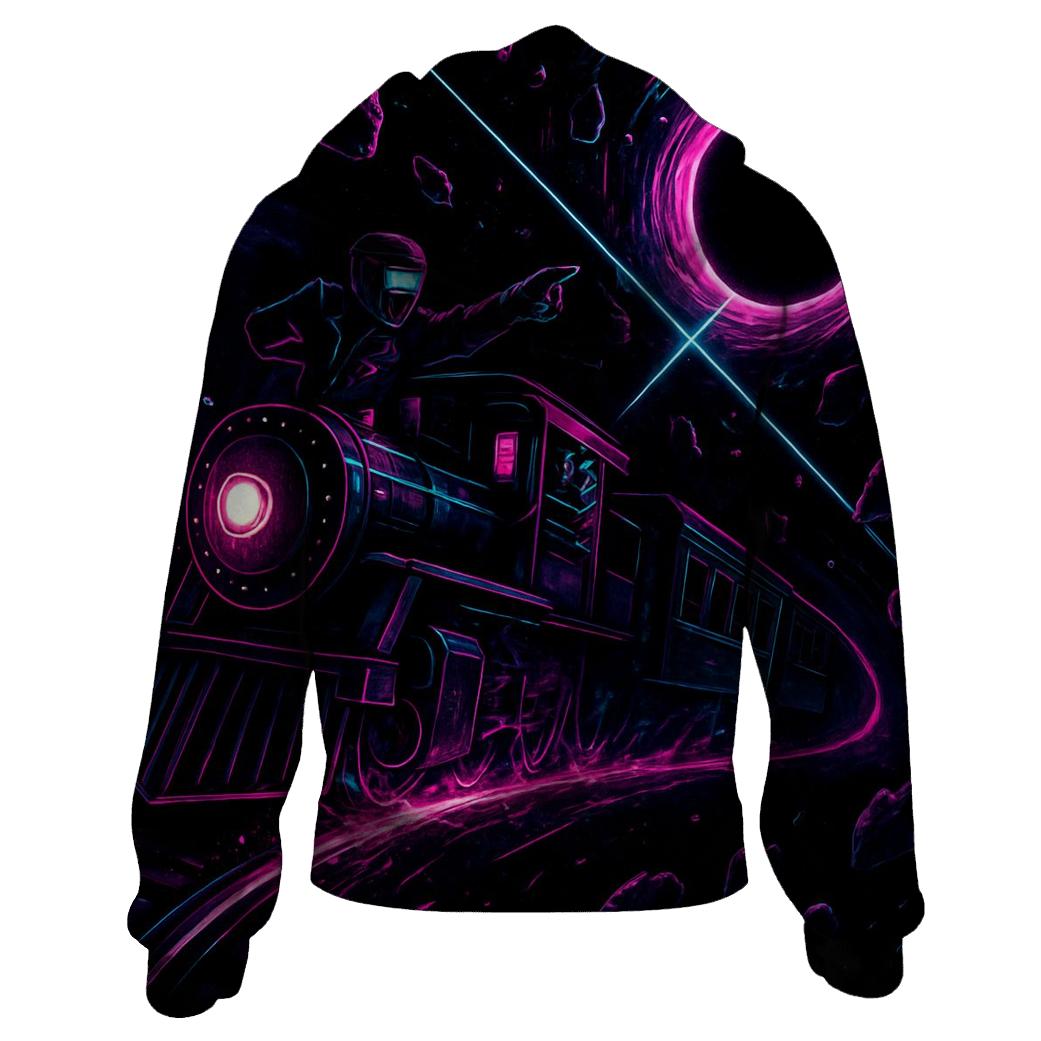 Neon Rail Through The Event Horizon lightweight hoodies