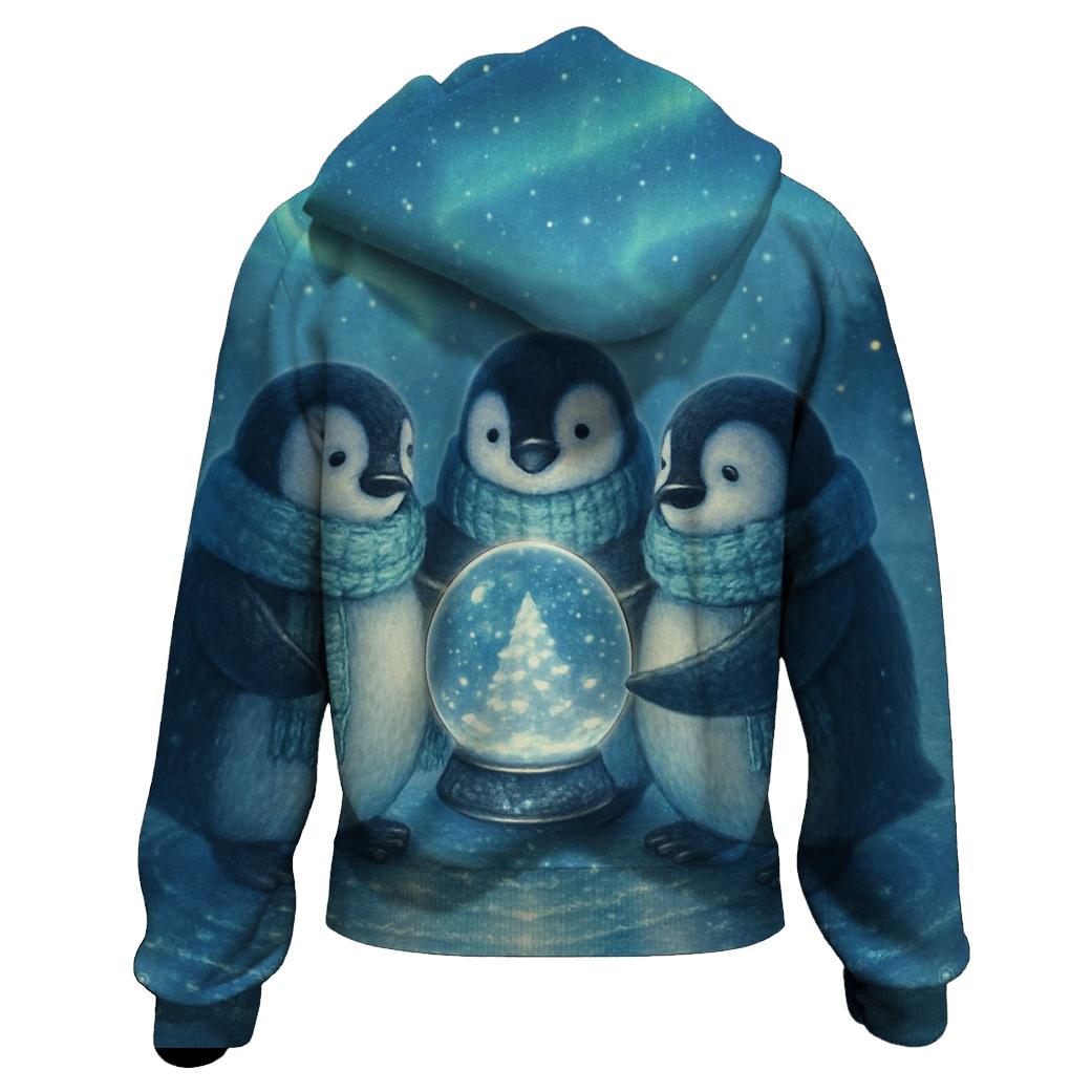 Aurora Snowglobe Penguin Parade printed hoodies
