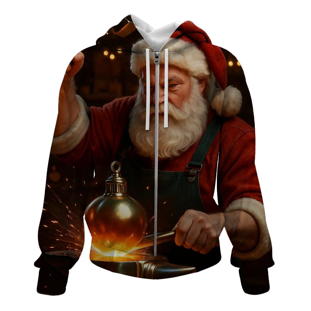 North Pole Workshop Gearsmith Santa pullover hoodies