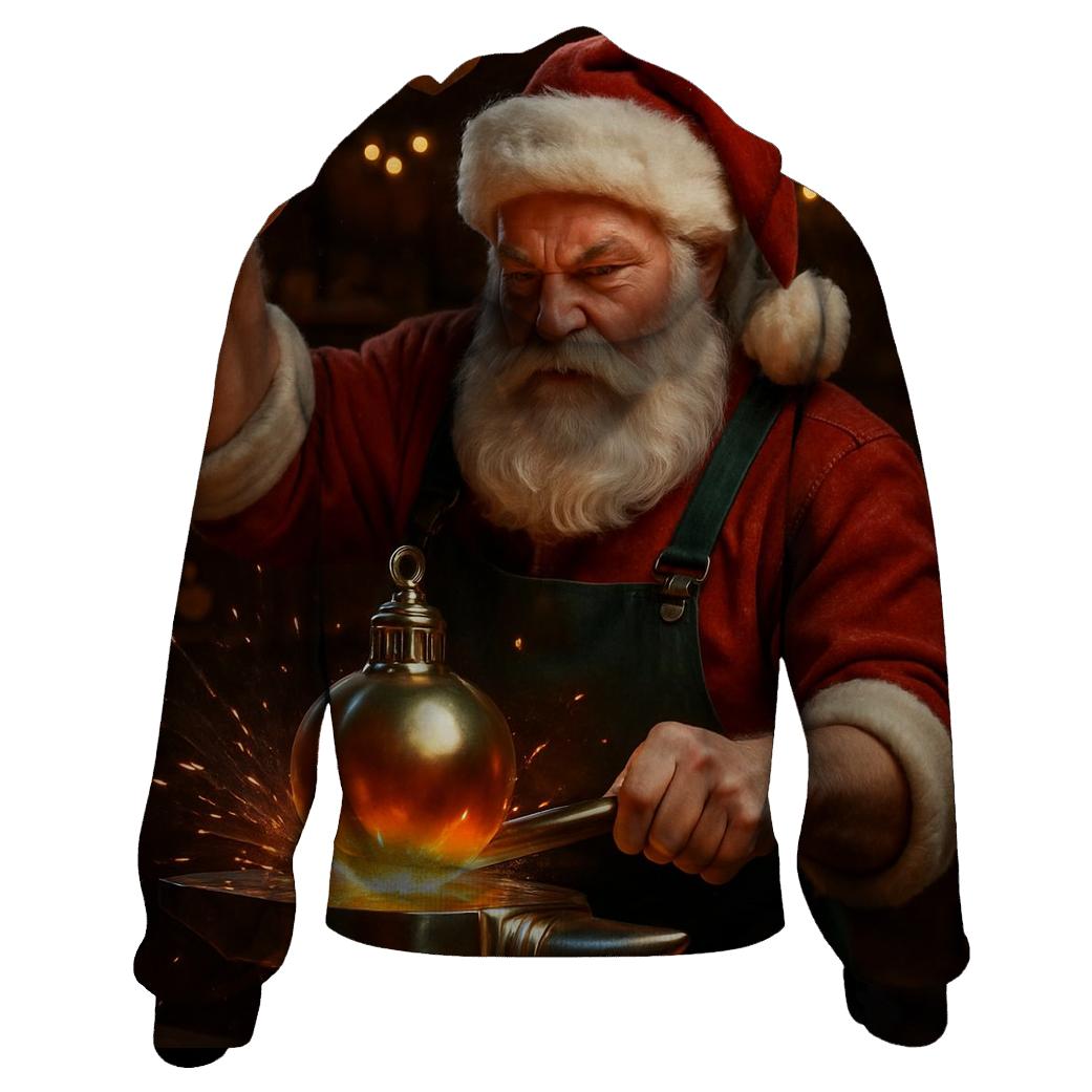 North Pole Workshop Gearsmith Santa pullover hoodies
