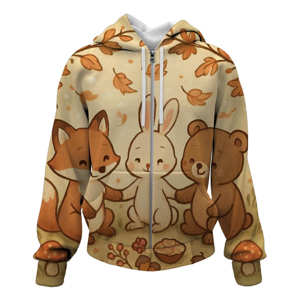 Woodland Friends Gratitude Circle pullover hoodies