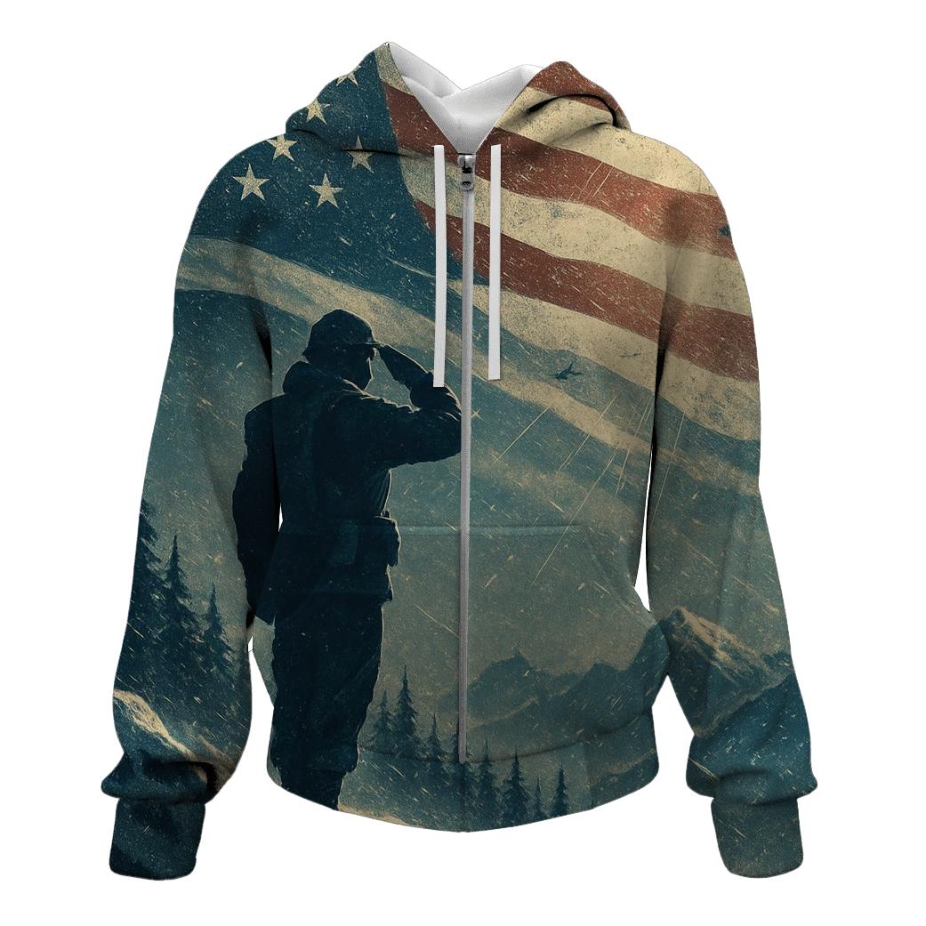 Frozen Ridge Salute In Storm Flag Light lightweight hoodies