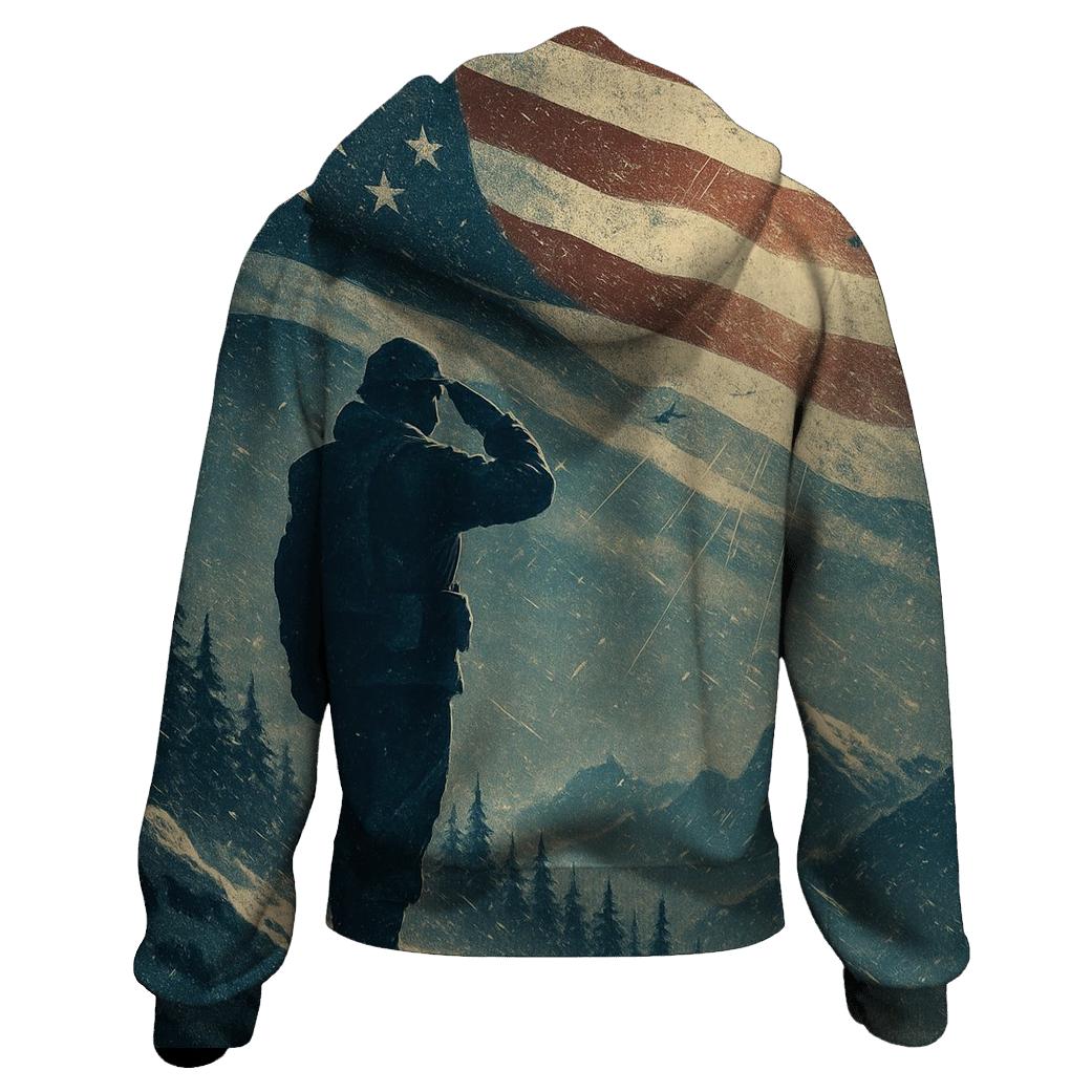 Frozen Ridge Salute In Storm Flag Light lightweight hoodies