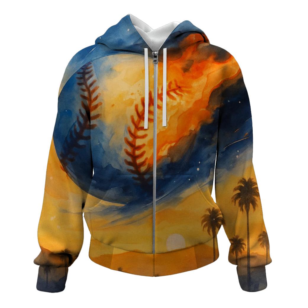 Sunset Seamfire Over Los Angeles embroidered hoodies