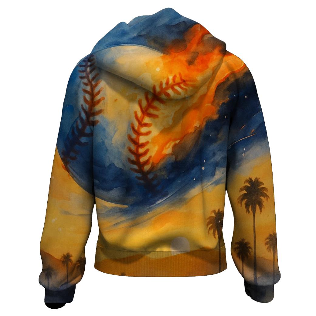Sunset Seamfire Over Los Angeles embroidered hoodies
