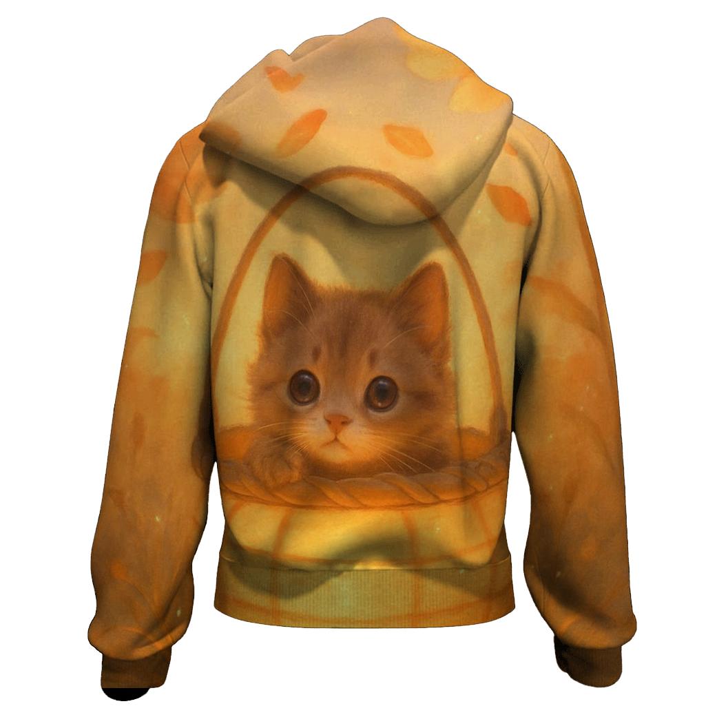 Sunrise Lantern Basket Kitten printed hoodies